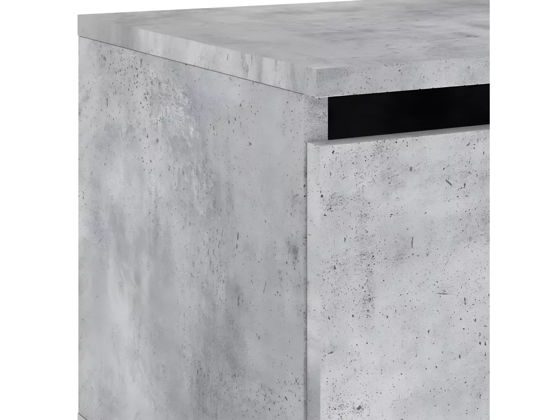 Table de chevet murale avec lumières LED gris béton