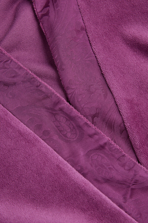 Kimono de veludo chenille com estampa paisley