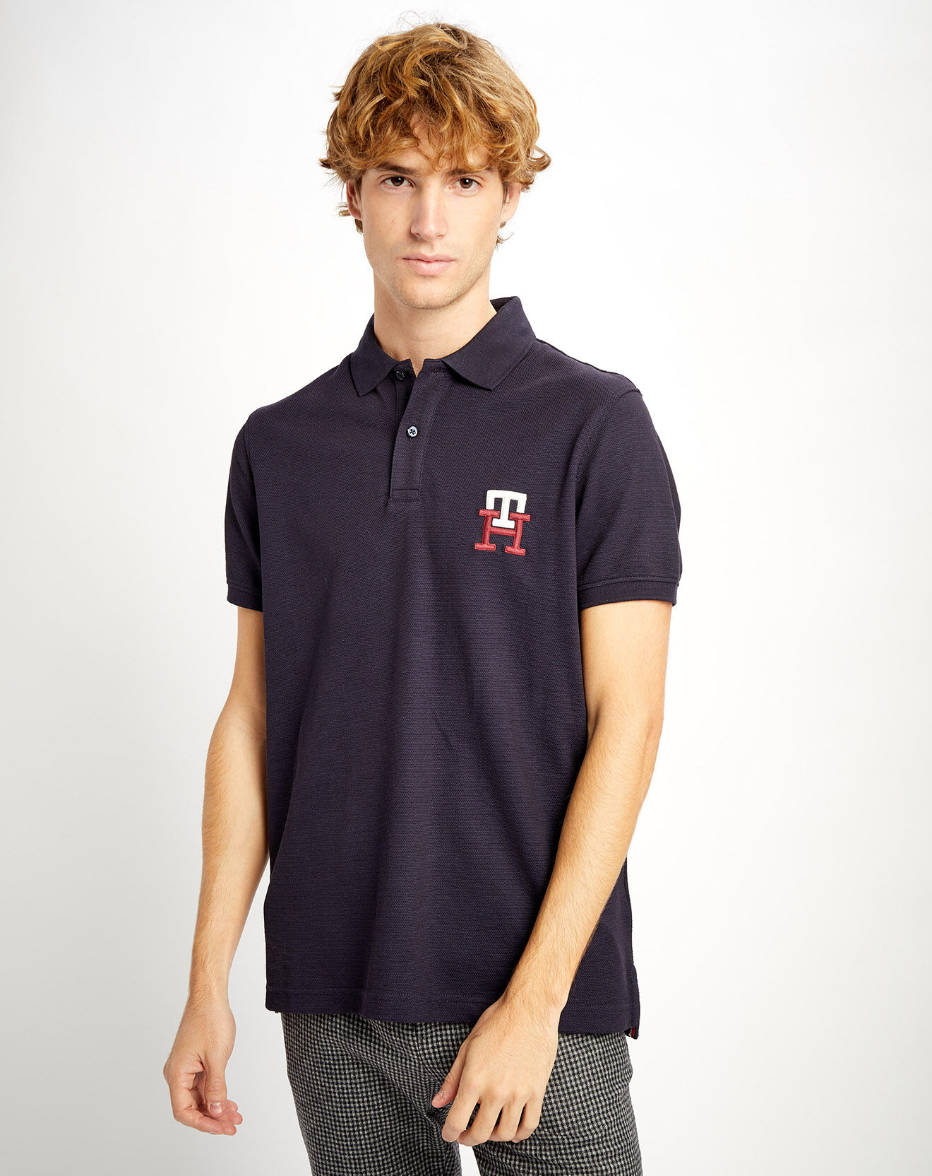 Tommy Hilfiger Polo regular Monogram bleu marine