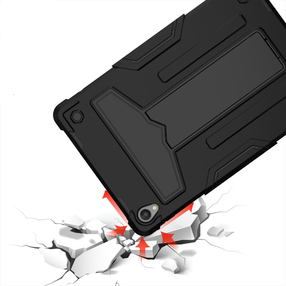 Lenovo Tab P11 (1. Gen.) Hybrid Outdoor Silikon Case Hülle mit Kickstand - Schwarz