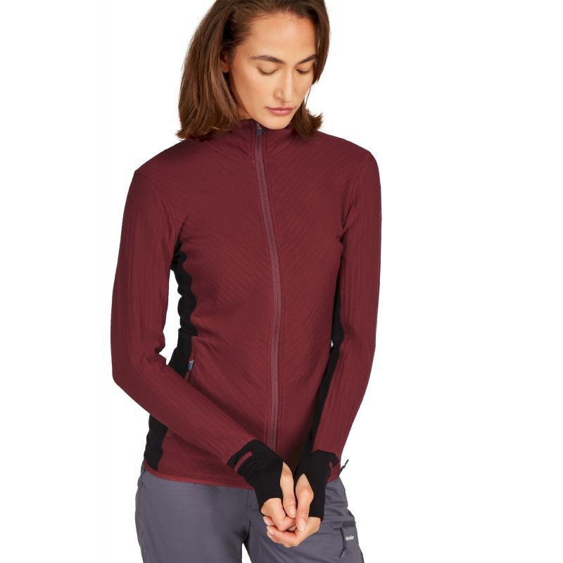 Descender LS Zip Hoodie - Polaire en laine mérinos femme