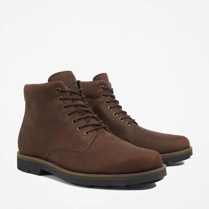 Bota Alden Brook com zíper lateral para homem, na cor marrom escuro.