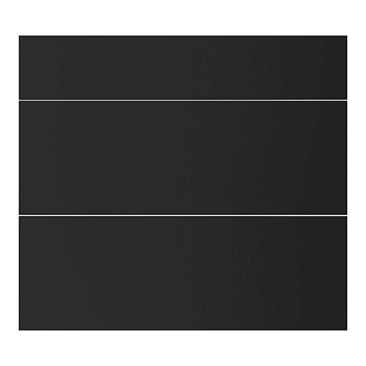 Façade de cuisine 1 tiroir et 2 casseroliers Stevia noir mat l. 80 cm x H. 72 cm GoodHome