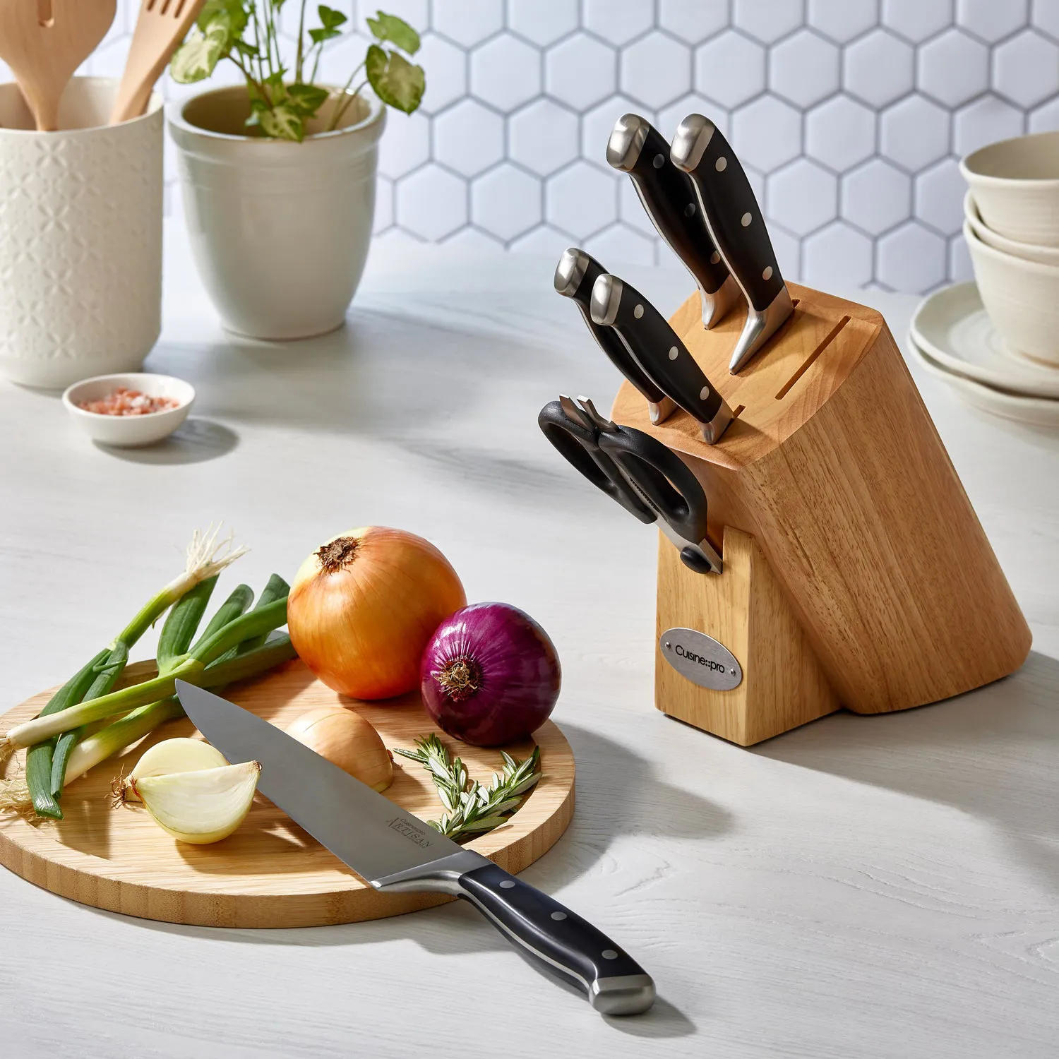 THE CUSTOM CHEF™ Artisan™ Finster Knivblok - 7 dele