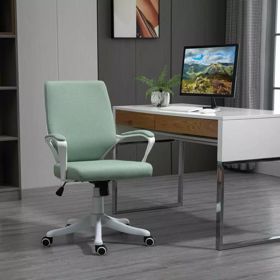 Vinsetto Bürostuhl ergonomisches liniendesign, weiche Polsterung grünweiß