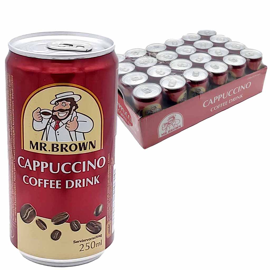 24x Mr.Brown Coffee Drink Cappuccino Dose á 250ml=6L MHD:9.10.25
