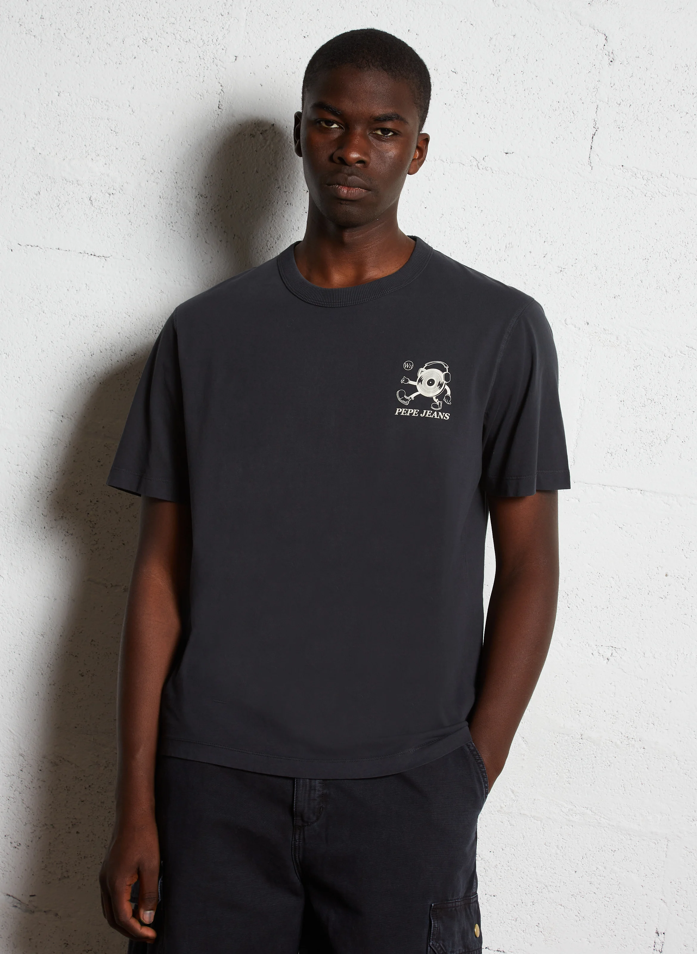 Tee-shirt oversize en coton sérigraphié | Noir