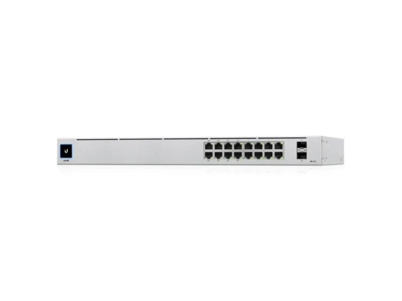 Ubiquiti UniFi Switch USW-16-POE - Switch - Administreret - 16 x 10/100/1000 (8 PoE )   2 x Gigabit SFP (uplink) - desktop, monterbar på stativ - PoE  (42 W)
