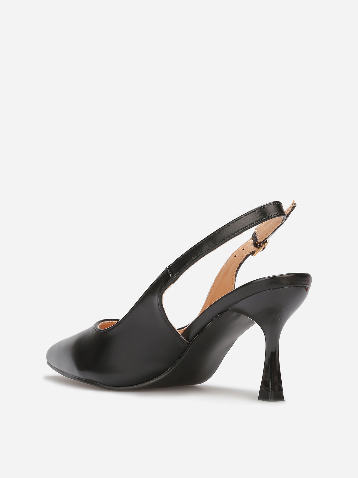 Escarpins slingback à talon bobine- Noir