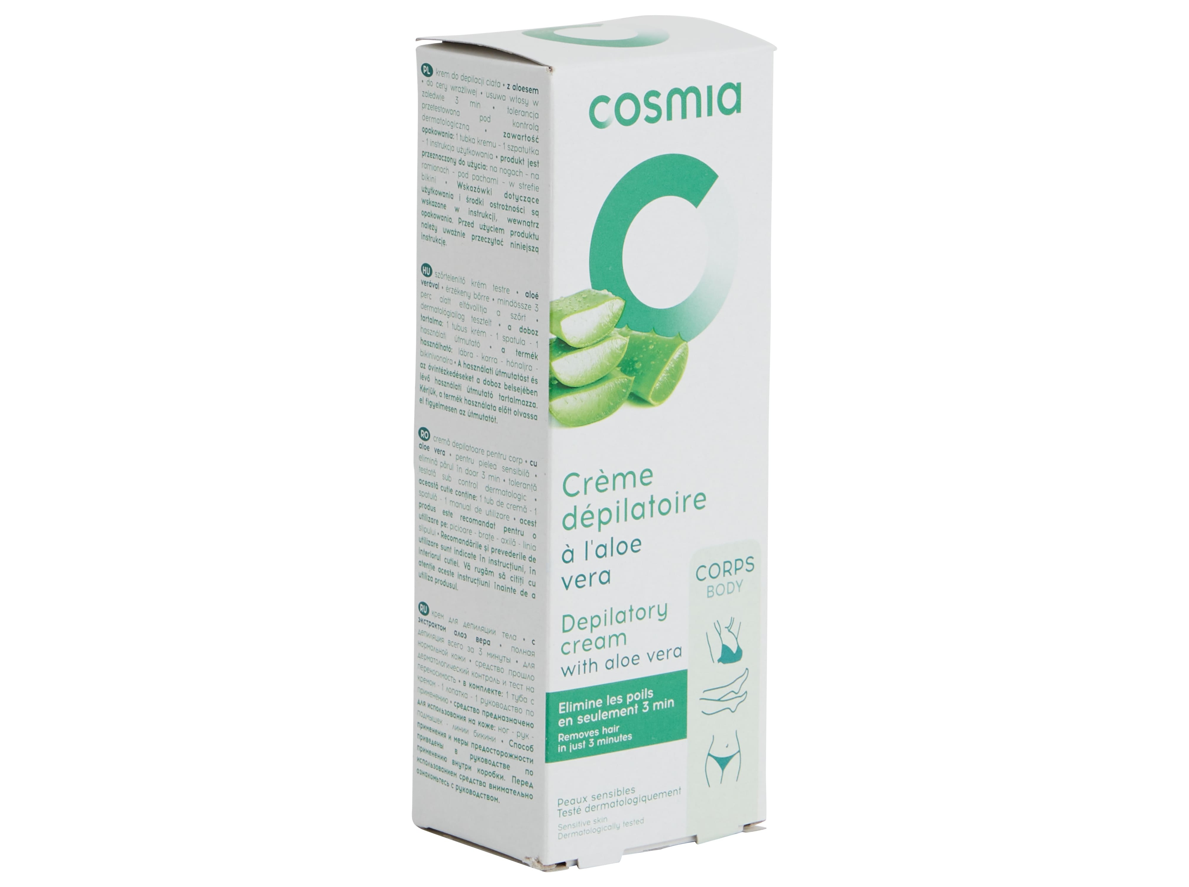 CREME COSMIA DEPILATÓRIO CORPO PELE SENSÍVEL ALOÉ VERA 200ML