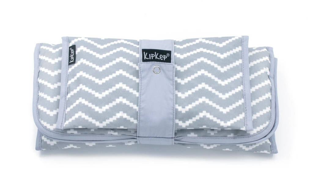 Napper combi: verschoonmatje + luieretui silver grey