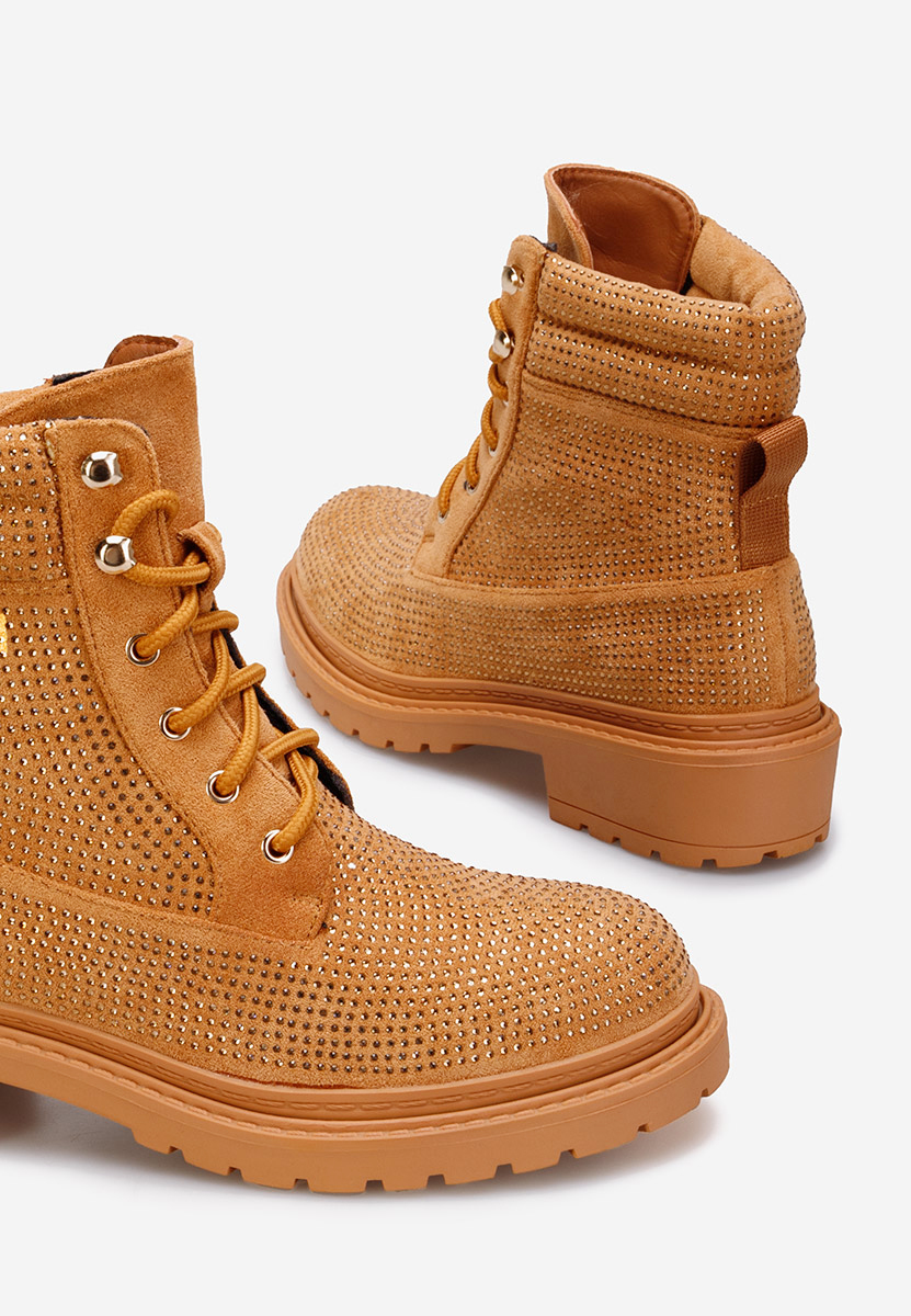 Bottines à lacets femme chameau Preta