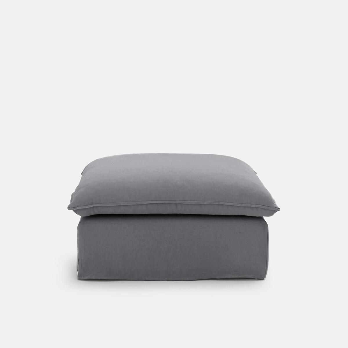 LA REDOUTE INTERIEURS<br>Puffe em linho amarrotado, Odna