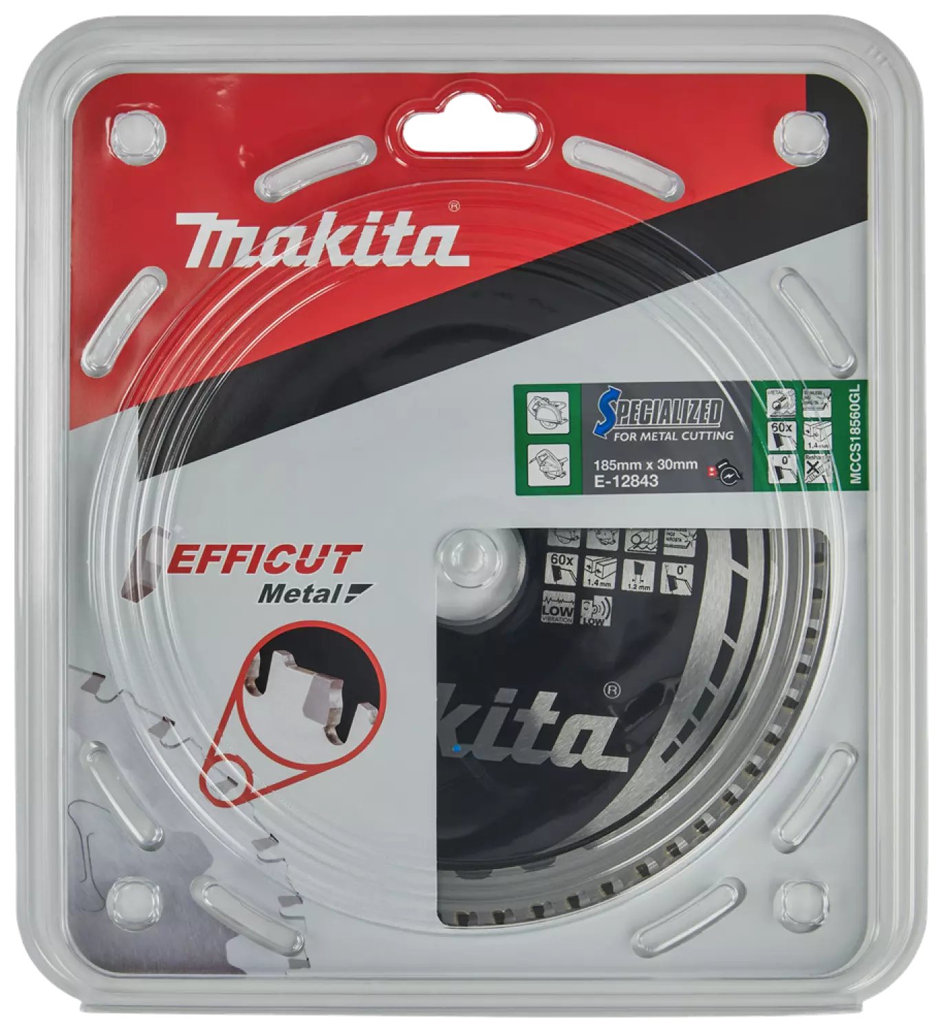 Makita E-12843 Efficut Cirkelzaagblad RVS/Staal - 185x30x1,4mm 60T