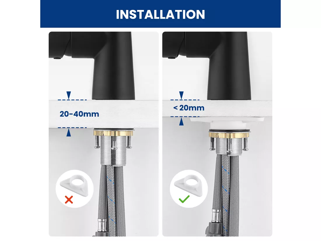2PCS Cecipa MAX Mitigeur de Cuisine avec Douchette Extractible - Robinet d'Évier avec 3 Modes de Sortie D'eau - Mitigeur Cuisine en Inox - Noir