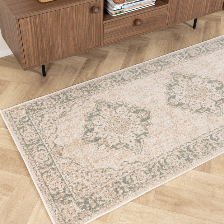 Vintage loper - Spring Medaillon Creme/Groen