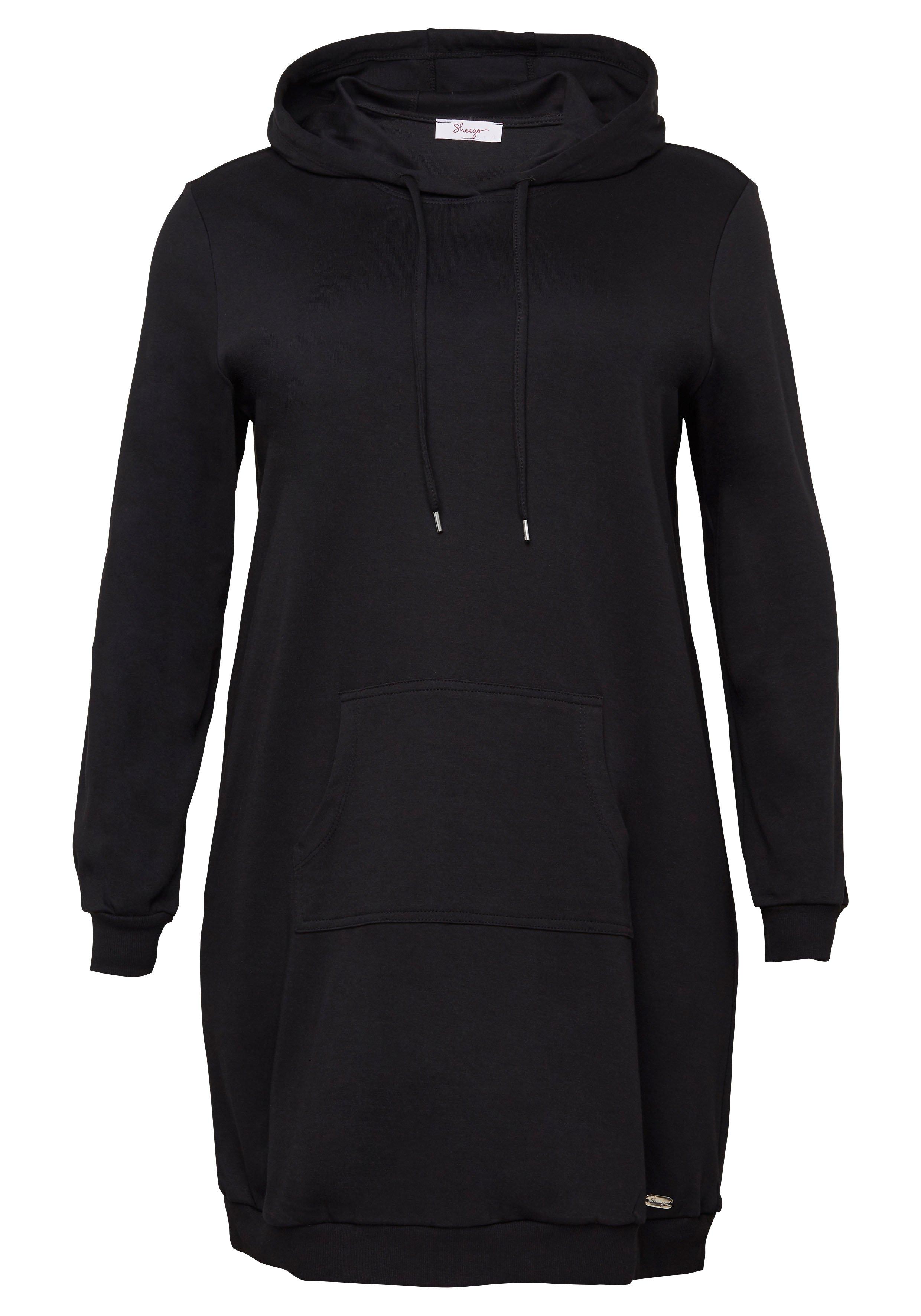 Shirtkleid mit Kapuze und Kängurutasche