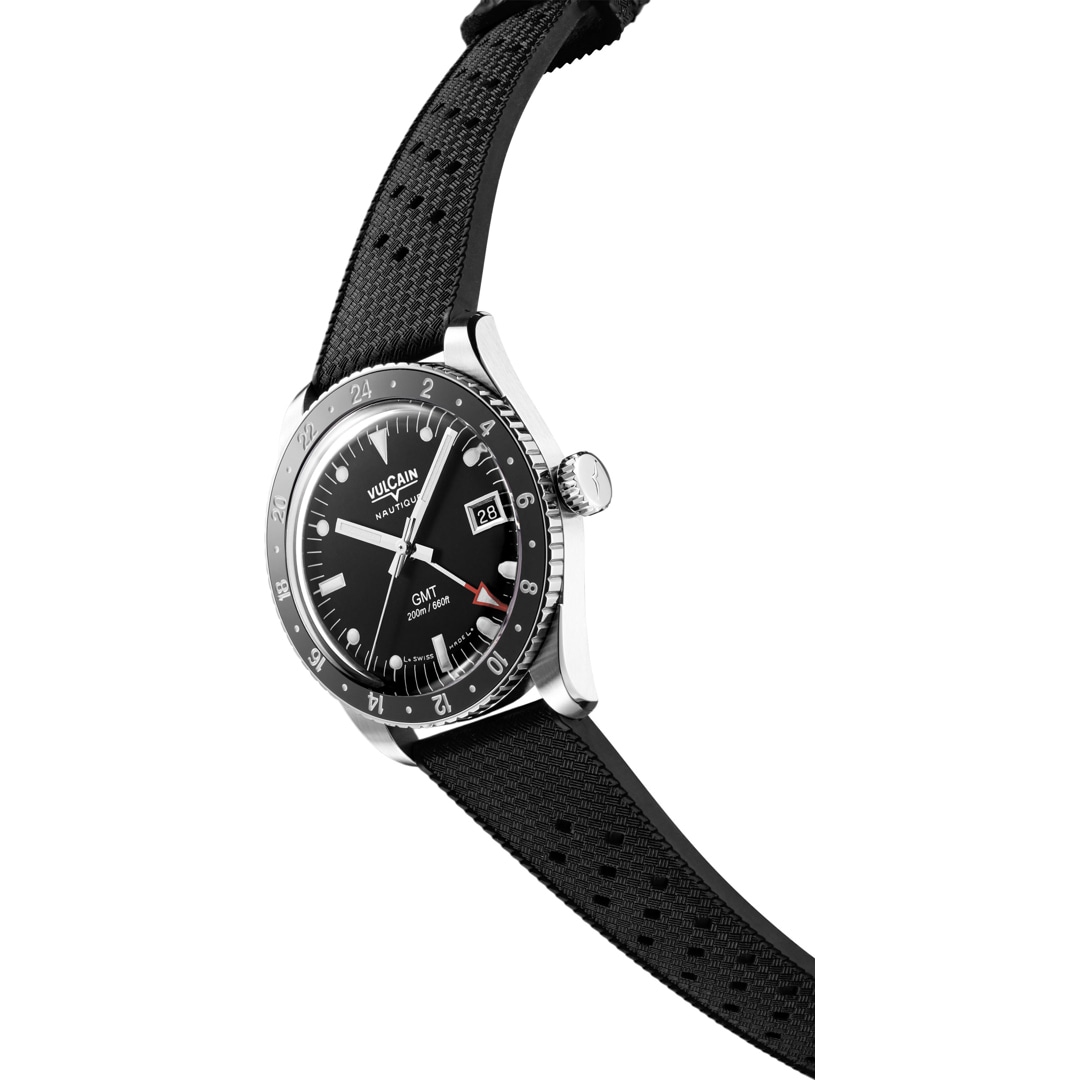 Vulcain Skindiver Nautique GMT Black - Luminova White