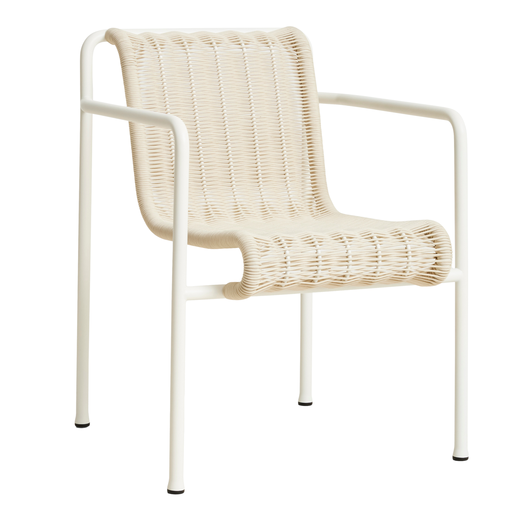 Tuinstoel Palissade Cord Dining met armleuning creme wit