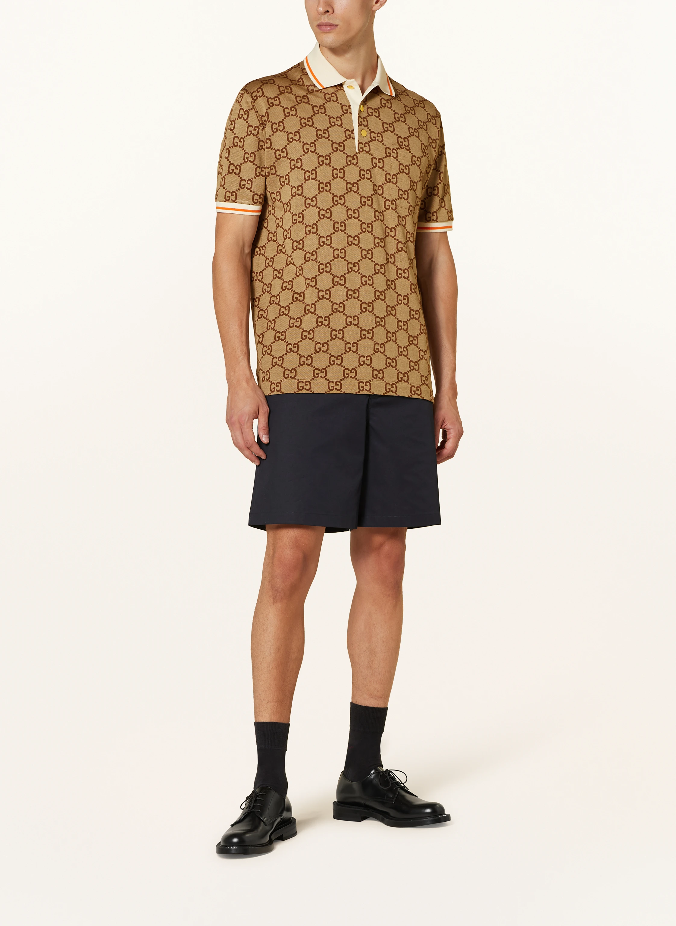 GUCCI Piqué-Poloshirt mit Seide