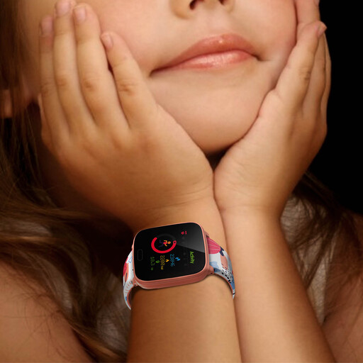 Smartwatch infantil, à prova d'água IP68, em silicone, Forever Igo - Ouro rosa