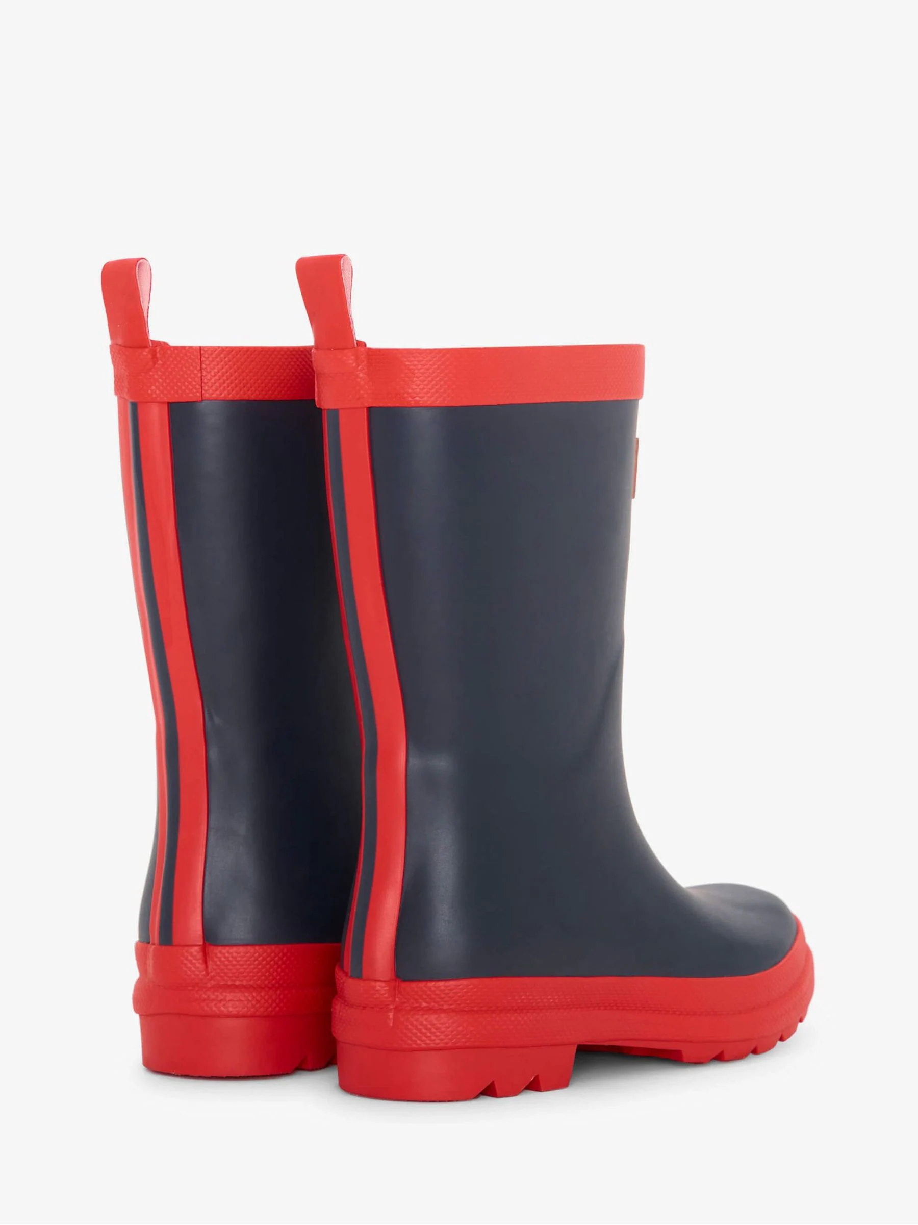 Hatley Blue Navy and Red Matte Rain Wellies