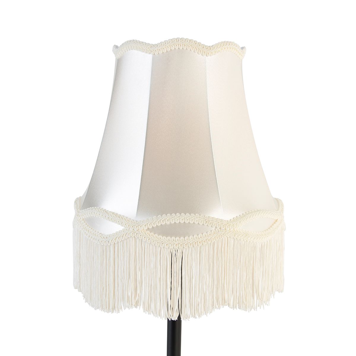 Klassieke tafellamp zwart met granny kap crème 30 cm - Simplo