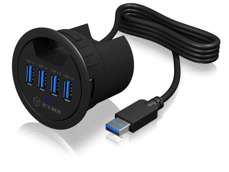 ICY BOX Tisch-Hub IB-HUB1403 USB 3.0 Tisch-Hub mit 4 Ports