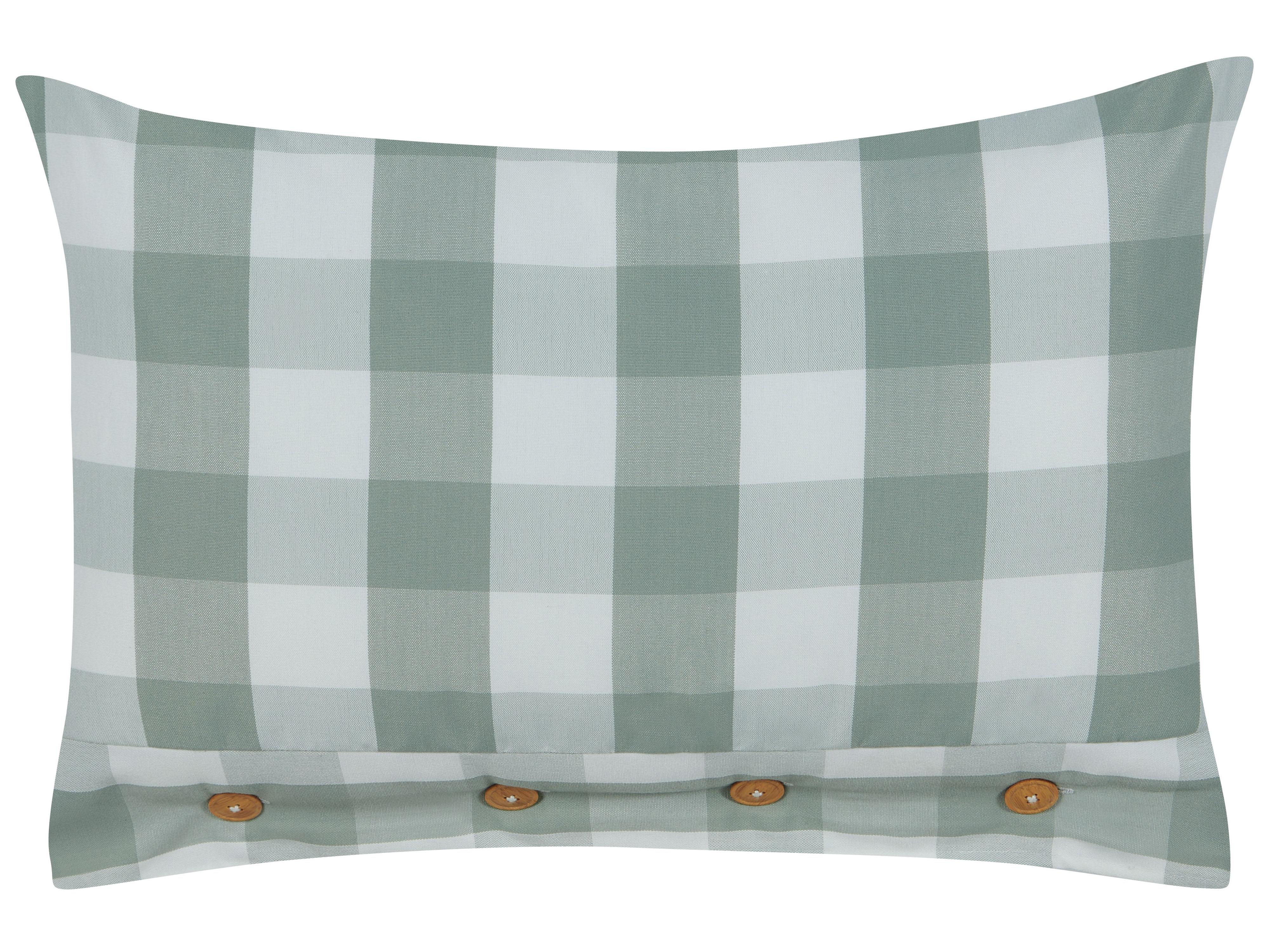 Set van 2 sierkussens TAMNINE 40 x 60 cm Mintgroen geblokt patroon