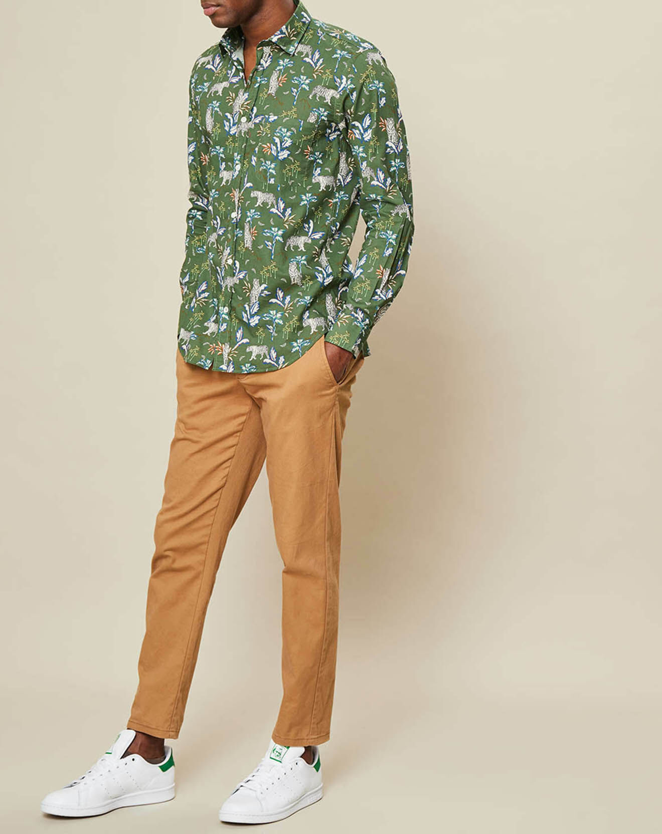 Hartford Chemise slim Storm imprimée jungle kaki