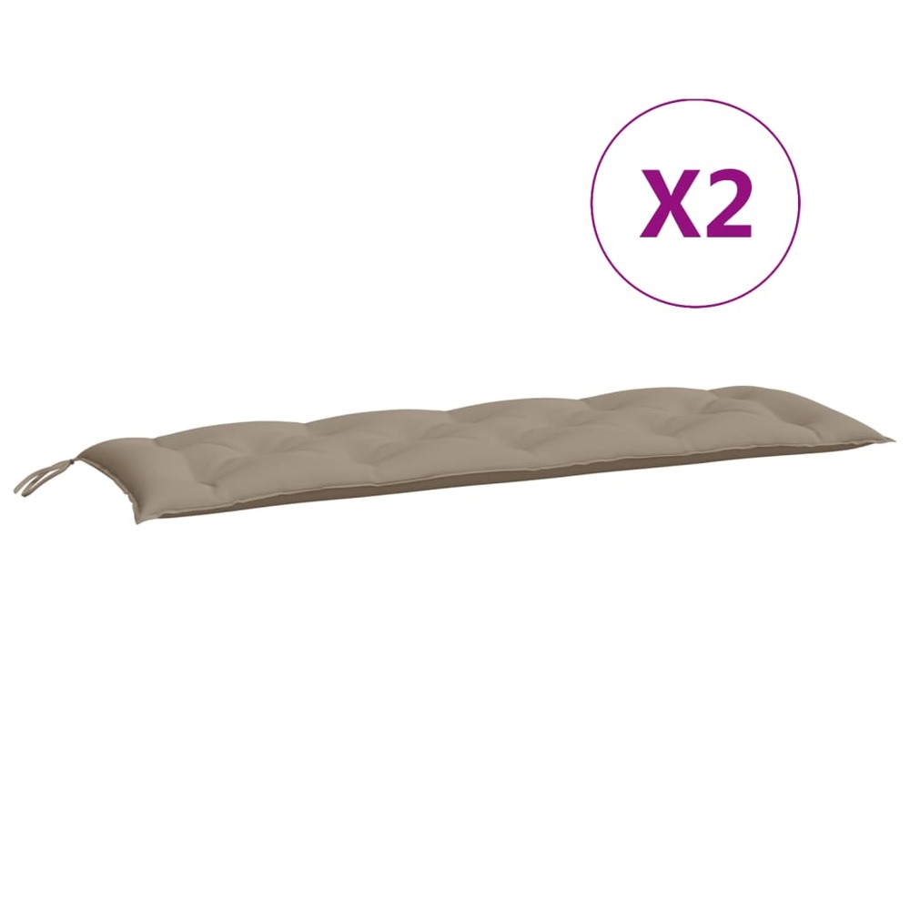 Coussins de banc de jardin 2 pcs taupe 150x50x7 cm tissu oxford