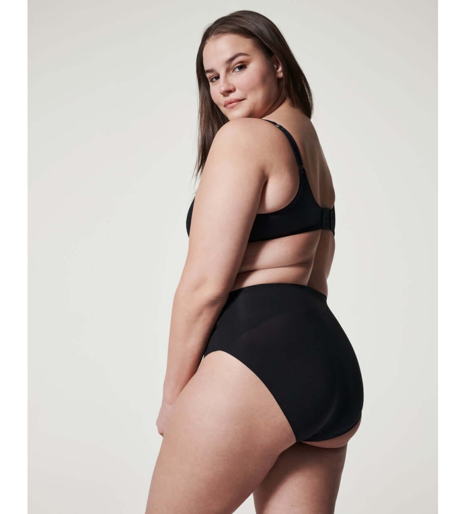 Calcinha modeladora sem costura de cintura alta SPANX preta
