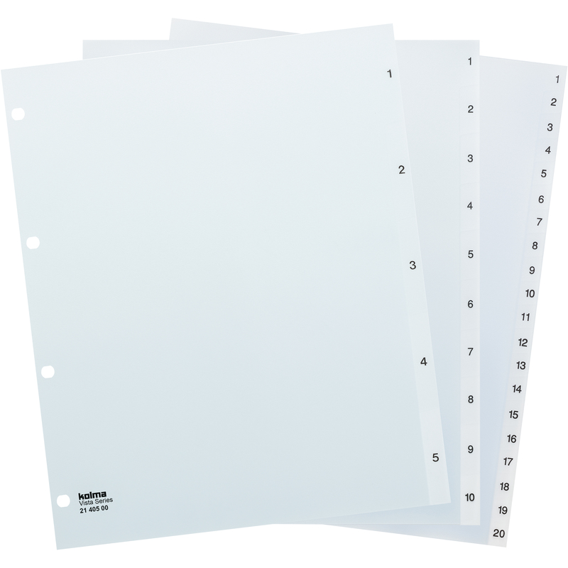 Kolma Register Vista transparent XL, A4+, 1-20