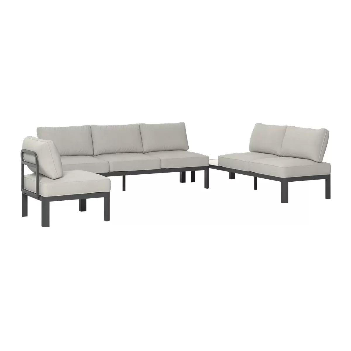 Beldano Loungegarnitur Bordeaux 4-teilig beige,dunkelgrau,hellgrau