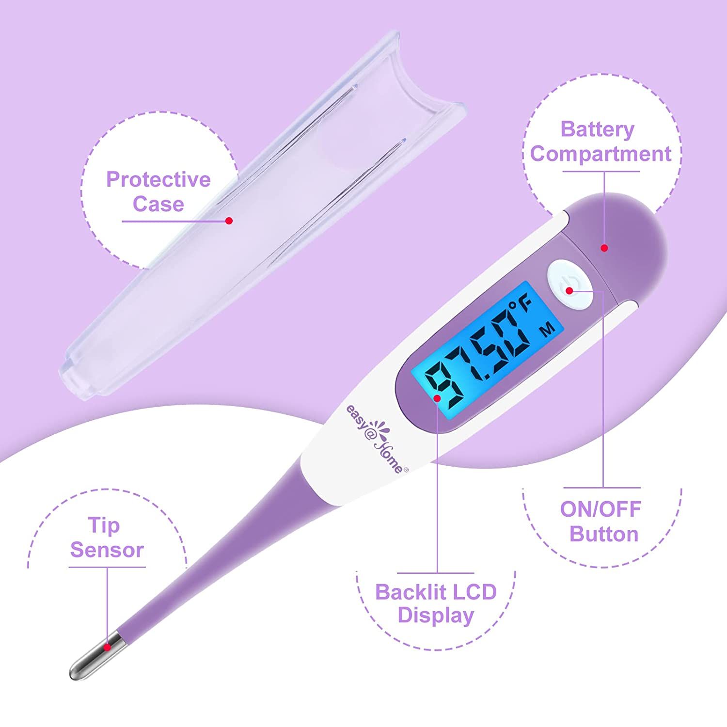 Easy@Home Basalthermometer Fruchtbarkeitsthermometer Ovulationstest zur Zykluskontrolle und Eisprung