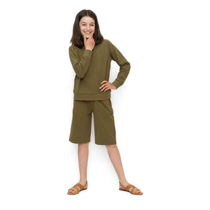 Minimalisma Pull Coton Bio Ego | Vert kaki