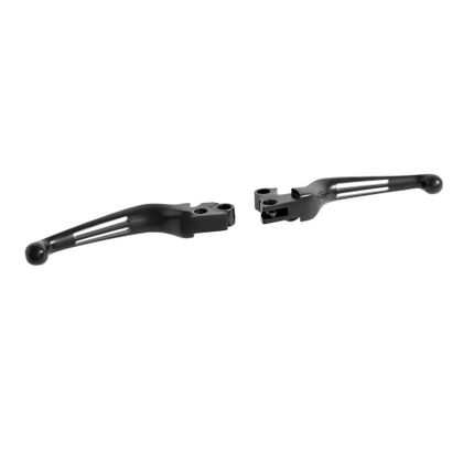 Leviers de frein et d'embrayage Highway Hawk Wide Blade avec fentes pour Harley davidson - Noir