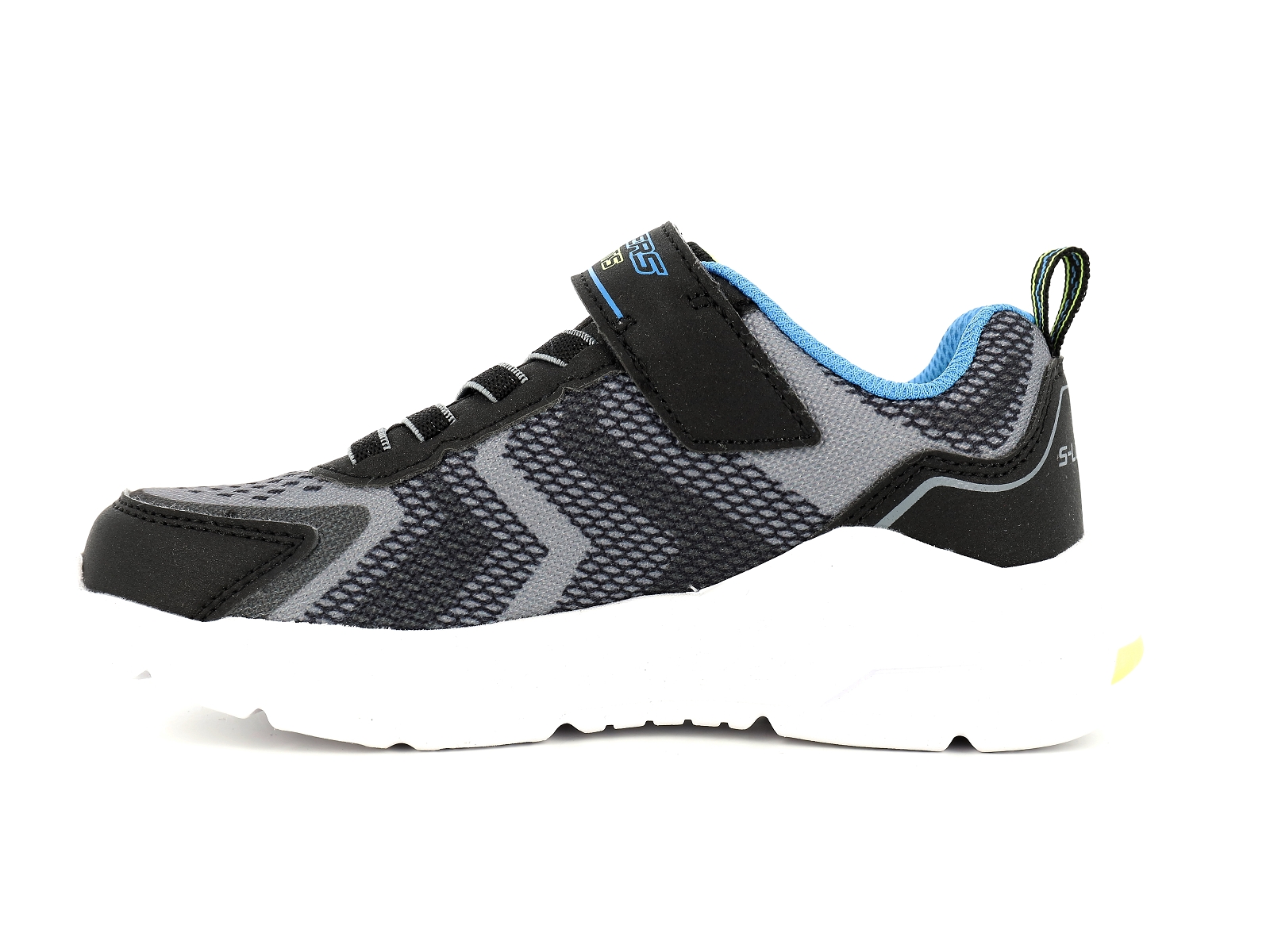 Skechers-401660L Matières combinées Noir-Bleu