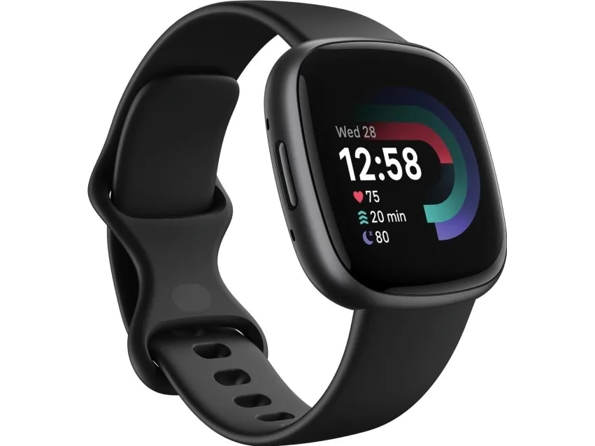 Fitbit Versa 4 - 40 mm - grafit - smart ur med bånd - sort - båndstørrelse: S/L - Bluetooth, NFC