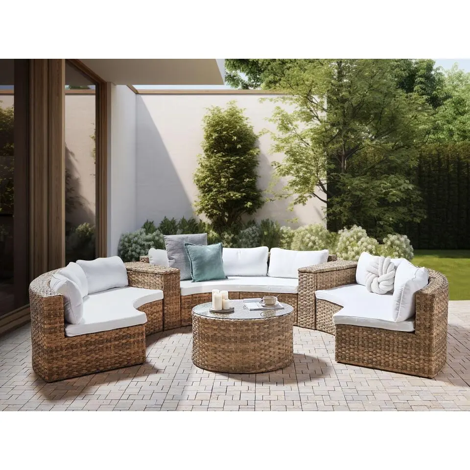 SEVERO - Loungeset voor 9 - Goudbruin - PE rotan
