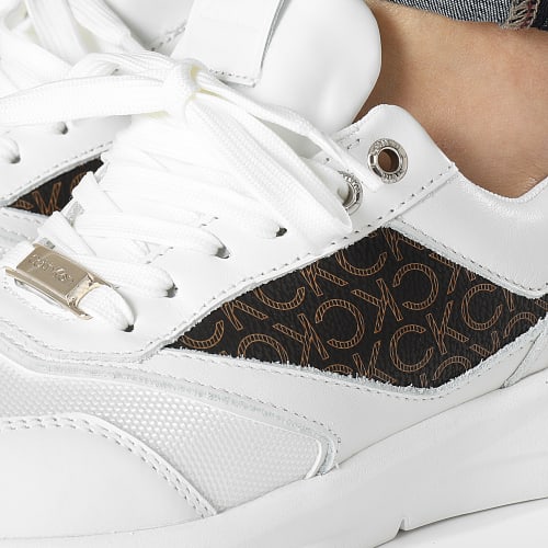 Baskets Femme Flexi Runner Mono 1437 White Brown Mono