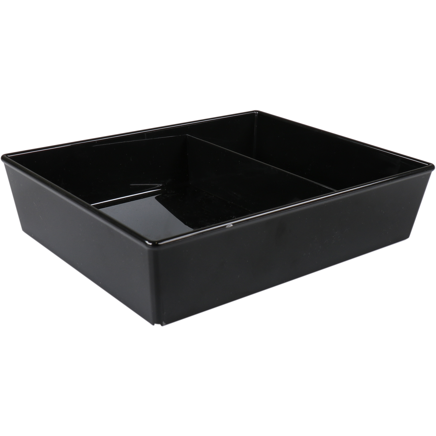 Ornamin Schaal, reusable, onbreekbaar, 2-vaks, sAN, rechthoekig, 1250ml, 220x180x50mm, zwart