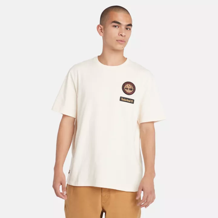 T-shirt à écusson Nouvel An lunaire en blanc