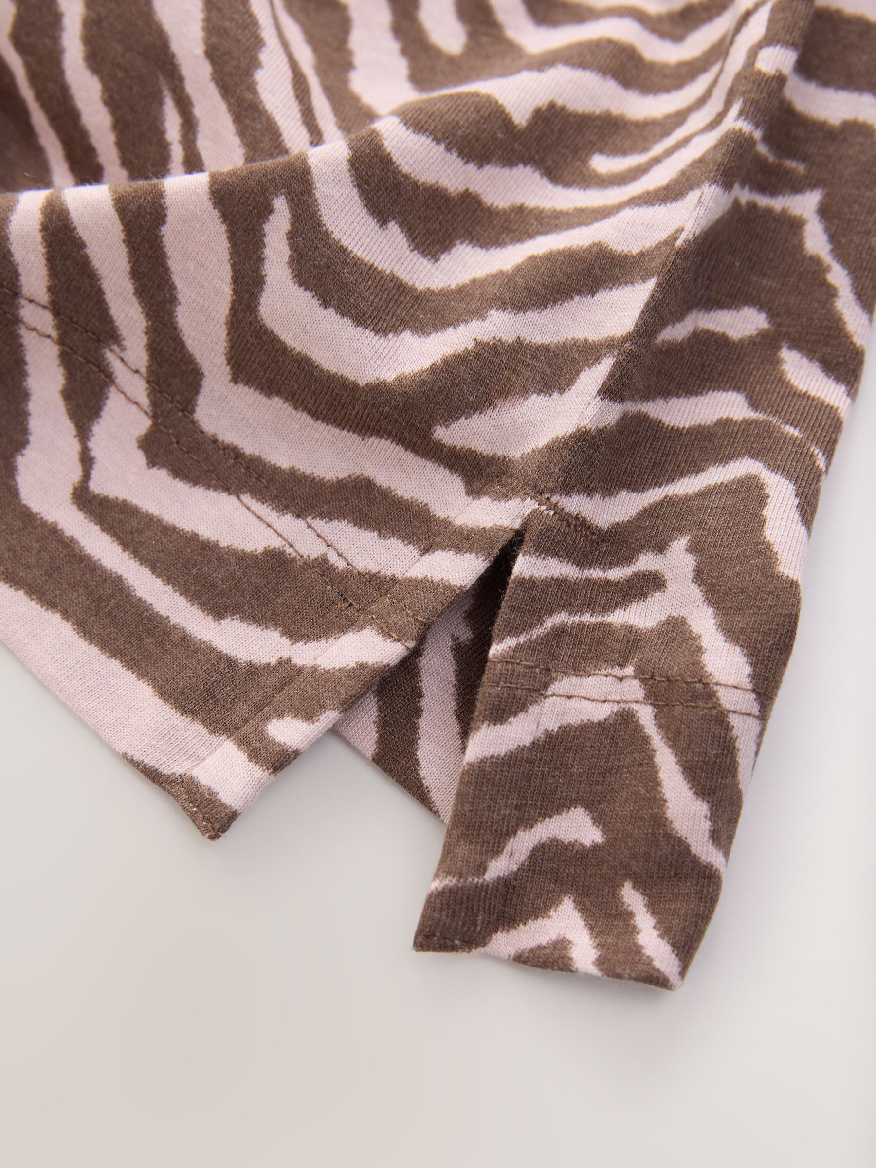 Zebraprint - Cotton Modal Blend Slouch Long Sleeve T-Shirt