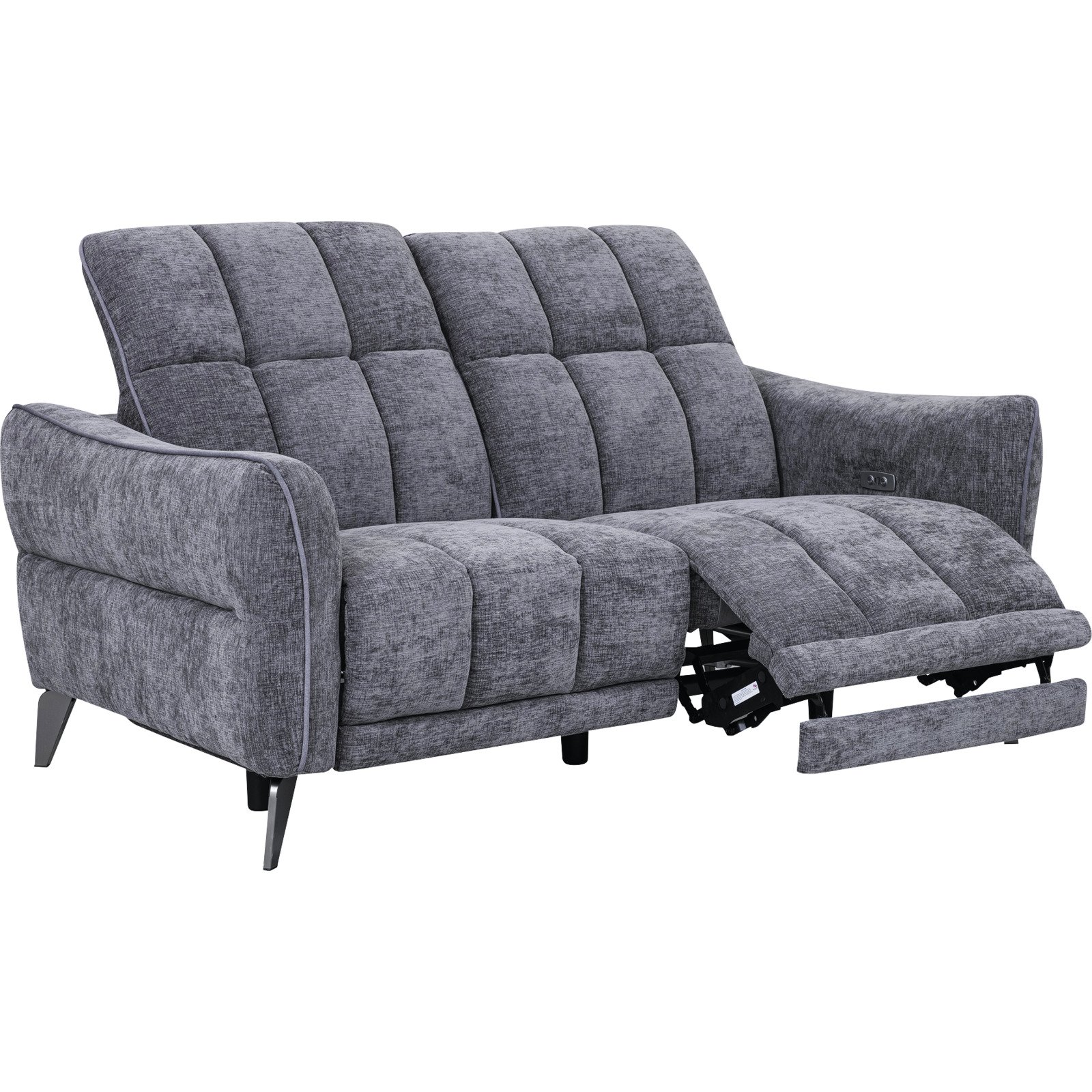 2er-Sofa Cosmo Stoff dunkelgrau, Relaxfunktion