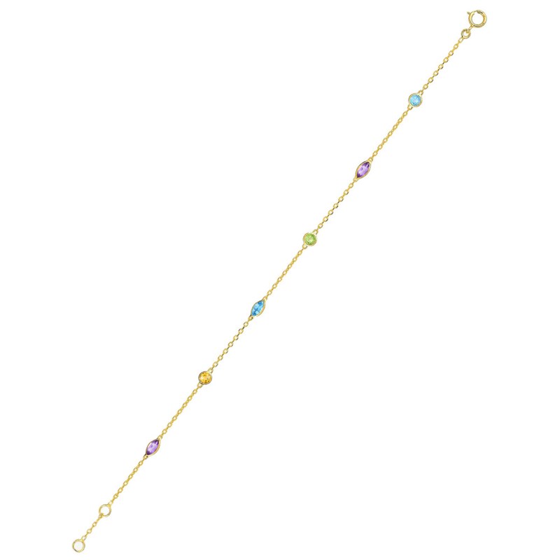 Bracelet Femme - topaze - Or 18 Carats - Longueur : 18 cm