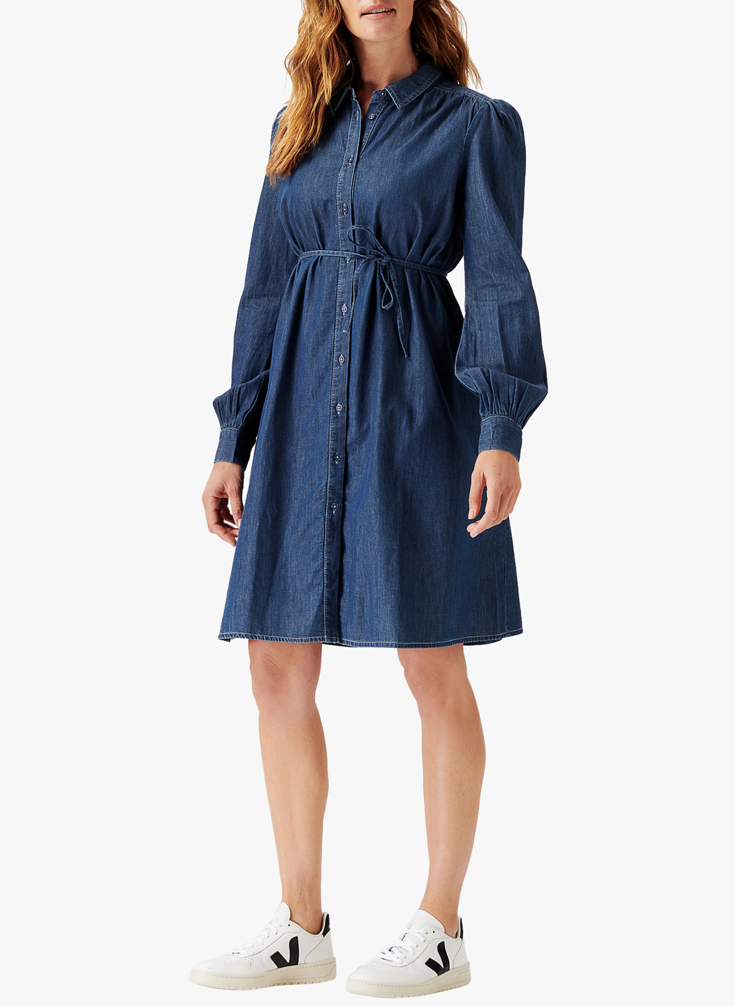 OBERLIN - Robe-chemisier de grossesse en denim | Bleu