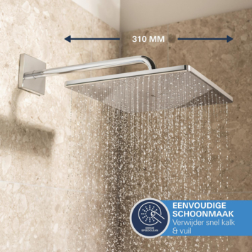 Grohe Precision Thermostat Perfect inbouw douchesysteem met Vitalio Rain Mono 310 hoofddouche vierkant Chroom