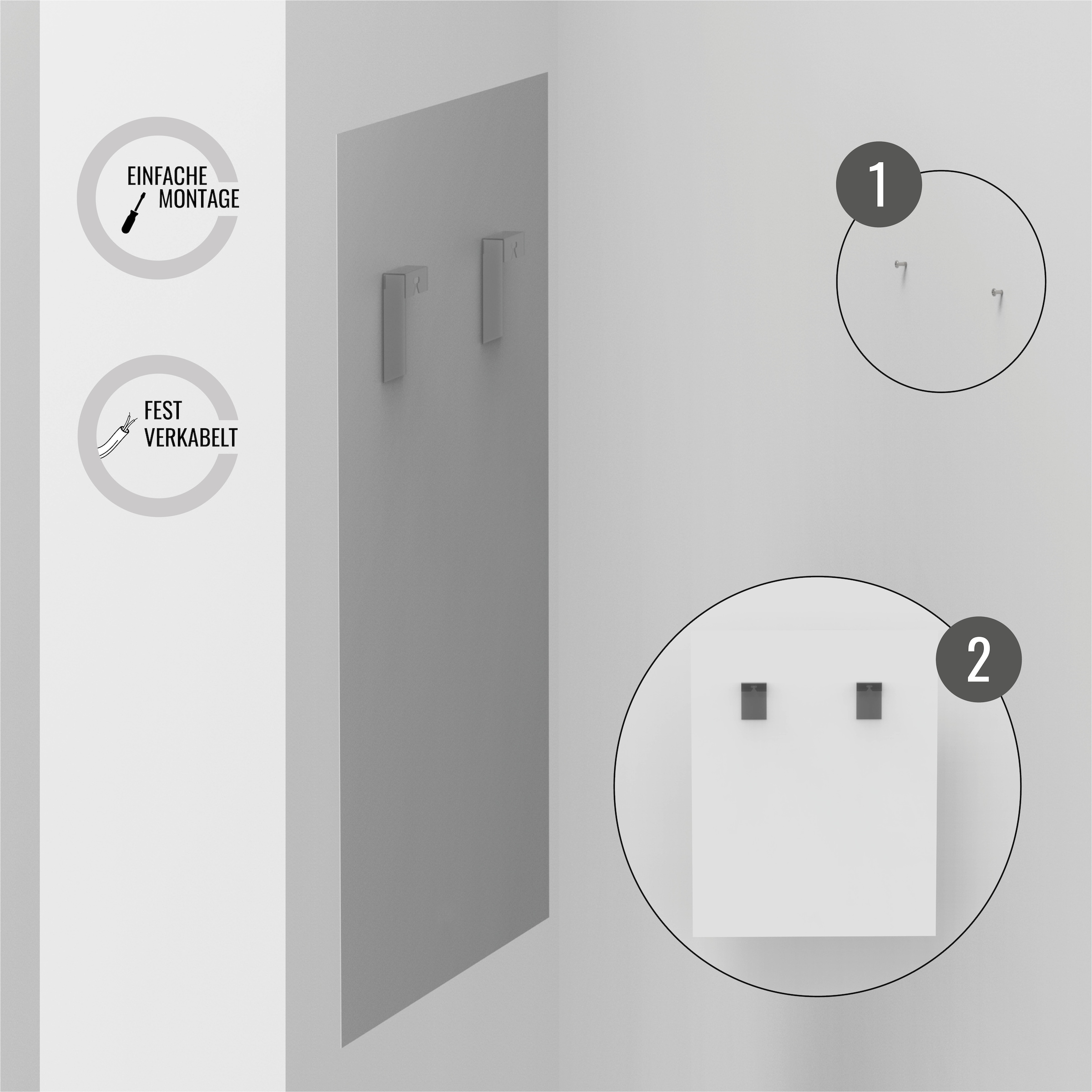 Loevschall Badspiegel »Libra Rund, Badzimmerspiegel mit LED Beleuchtung« Touchpanel für Lichtsteuerung, Dimmbar Spiegel, Dänisches Design