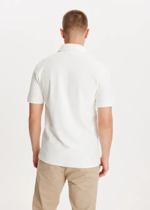 Polo met twill structuur off-white (WIT.O)